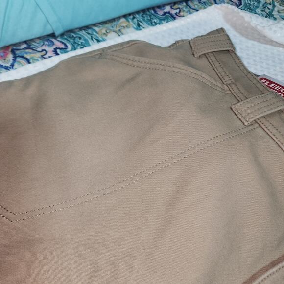 COLEMAN NWT MENS SIZE 40W x 32L STRETCH FLEECE LINED KHAKI LINED PANTS - Picture 3 of 13